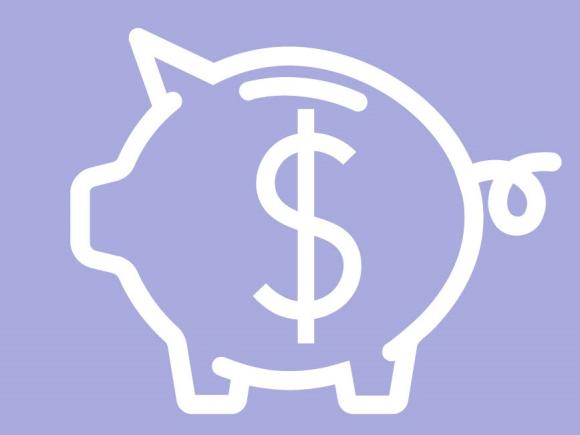 Piggy bank icon with dollar sign in the middle.