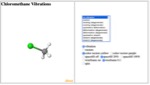 a screen shot of a web page showing a molecule of chloromethane and controls to turn vibrational modes on and off