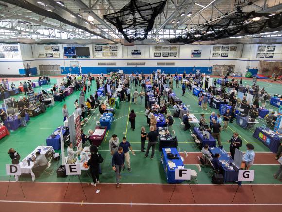 The Criminal Justice Career Fair in the Woodward Center at Westfield State University, Oct. 2023