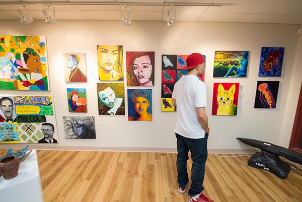 Westfield State Art student engages with art