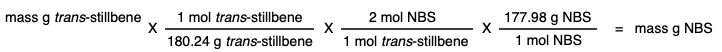 mathmatical expression showing how to determine the mass of NBS to add.