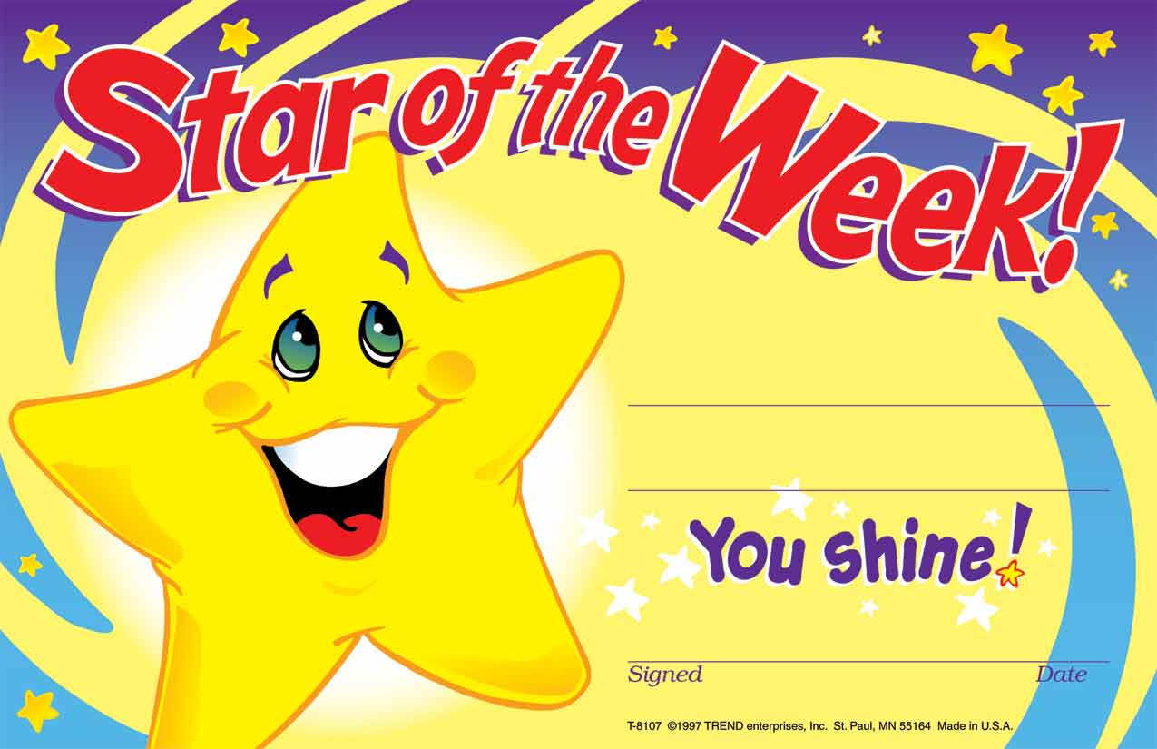 Staroftheweek Intended For Star Of The Week Certificate Template
