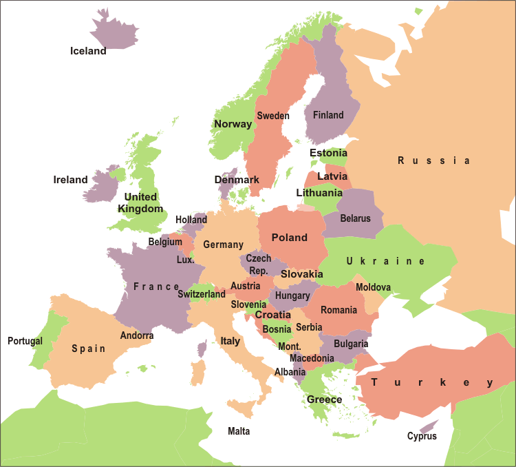 map of europe with countries labeled Lessonplan map of europe with countries labeled