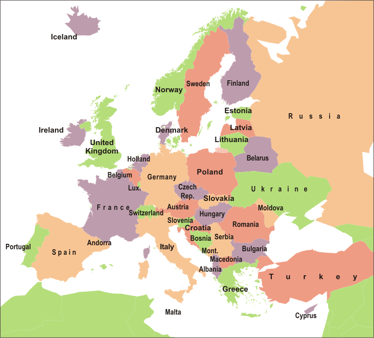 Mapa Europa activity