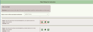 Plato Pitstop dashboard with 2 icons selected