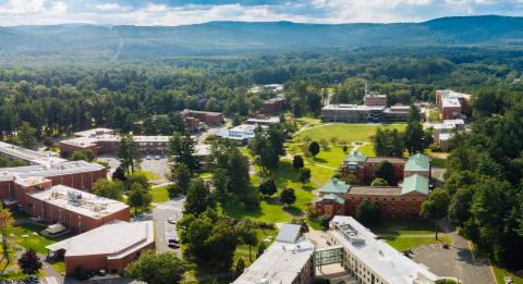 aerial image of the Westfield State campus