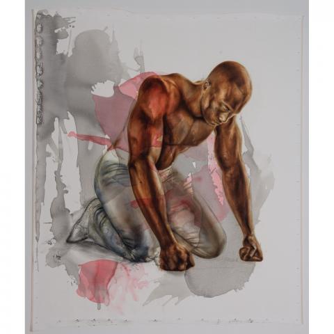 Feeding the Veins of the Earth (Grounded Angel) painting by Imo Nse Imeh, Ph.D.