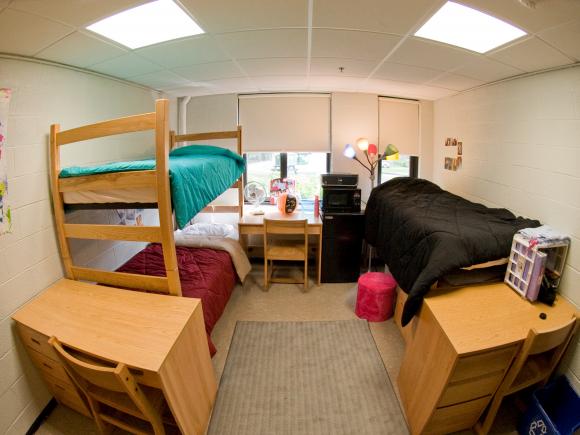 Interior view of Davis Hall dorm room