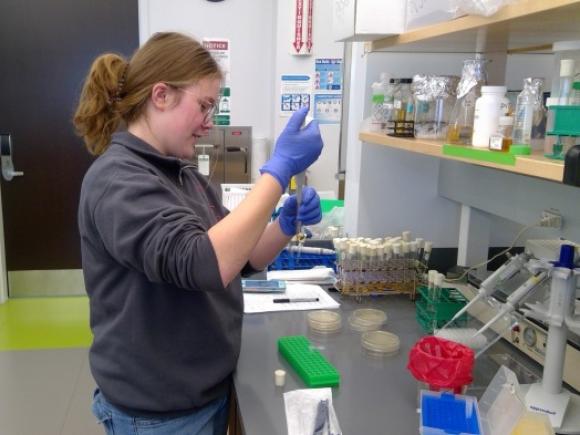 Science student in lab