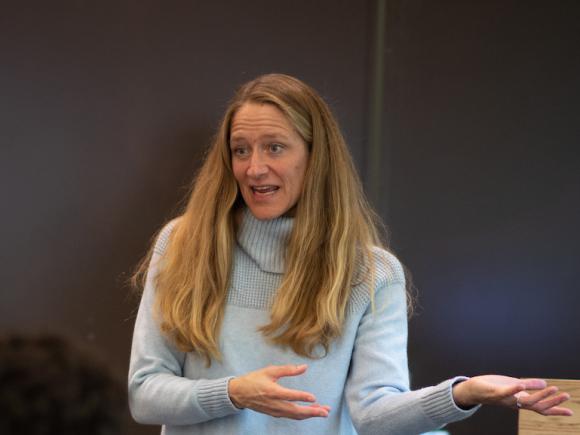 Jennifer DiGrazie, English professor at WSU, presents at the Western Massachusetts Writing Project (WMWP) hosted on campus.