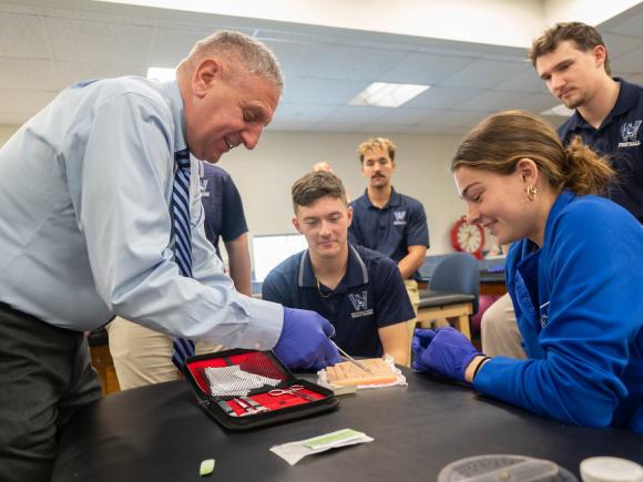 Students in the Athletic Training program work under the supervision of a faculty member.