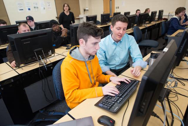 students in computer lab