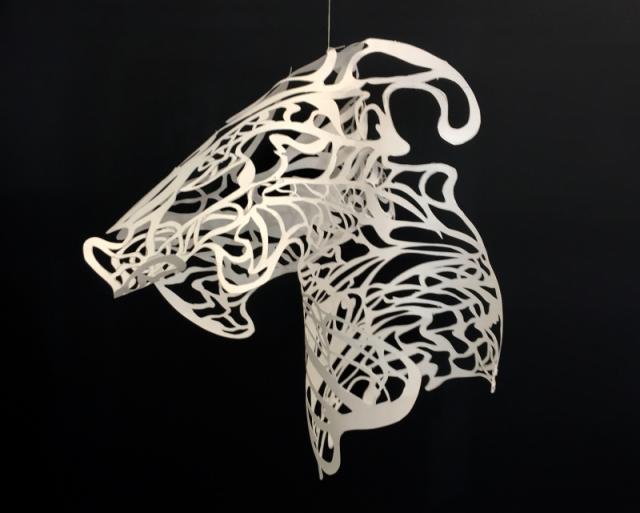 Horse head Paper cut art by Karley Karen