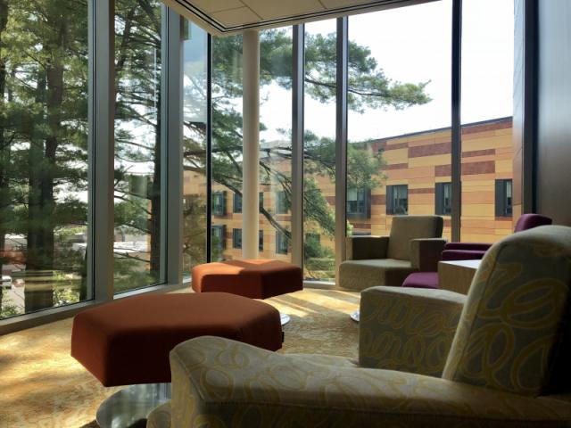 University Hall Lounge featuring floor to ceiling windows