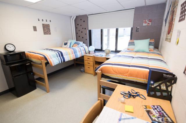 Interior view of Davis Hall dorm room