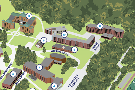 Mod Hall on the campus map