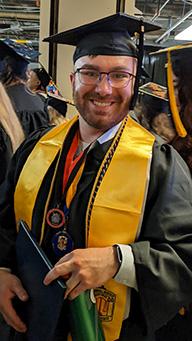 A Westfield State Banacos student at graduation