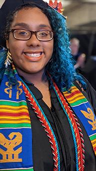 A Westfield State Banacos student at graduation