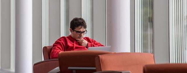 Student Studying in the Science Center