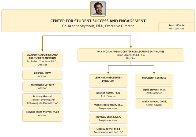 Organization chart for the Center for Student Success and Engagement, Part 1