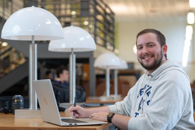 Student in Campus Library