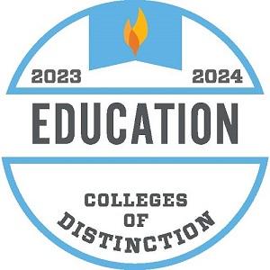 2023-2024 Education Colleges of Distinction Round Badge with Blue Border
