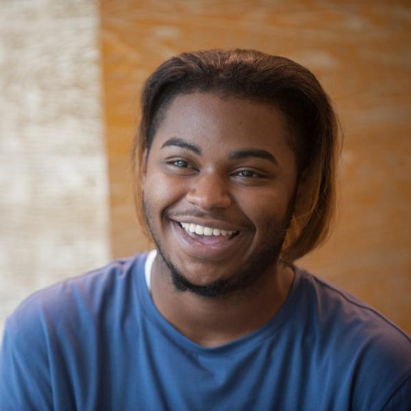 Smiling male student