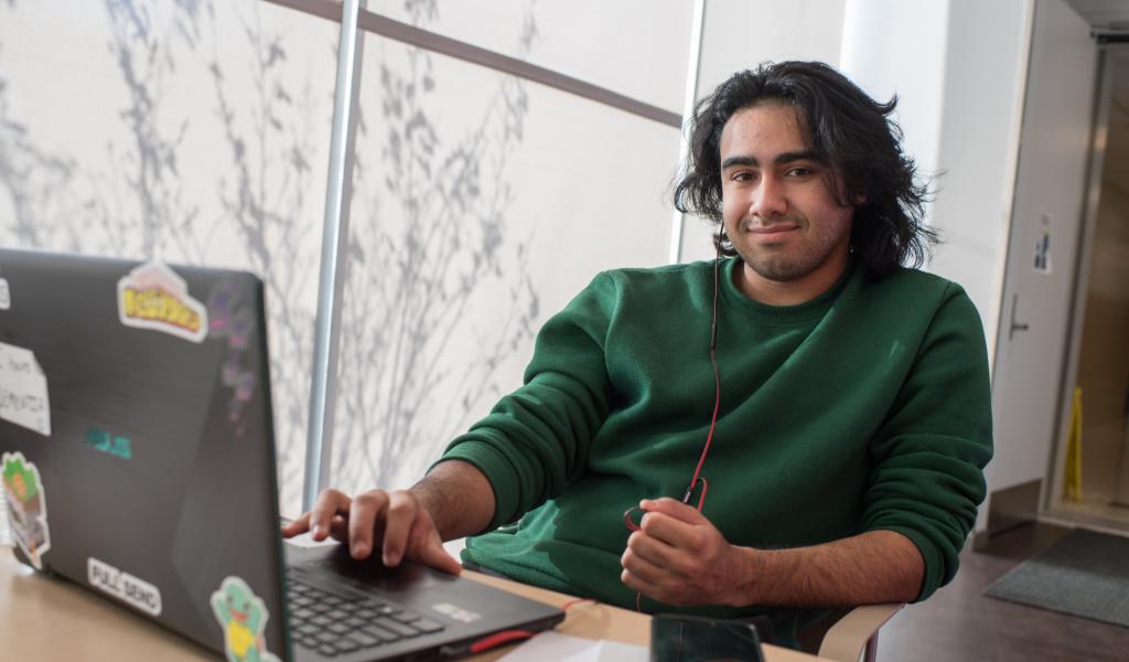 student on laptop