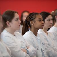 Nursing students attending seminar visit